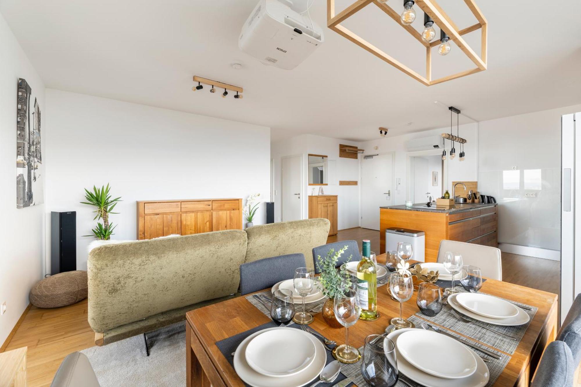 Edler Wohnraum Panoramablick 3 Sz Boxspringbetten, E-Ladestation, Kaffeevollautomat, Klima, Lift, Terrasse & 2Xtg Graz Kültér fotó